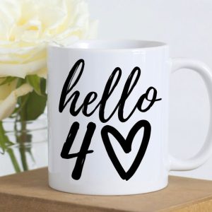 Hello 40th Birthday Coffee Simple White Mug Hello 40th Birthday Coffee Simple White Mug