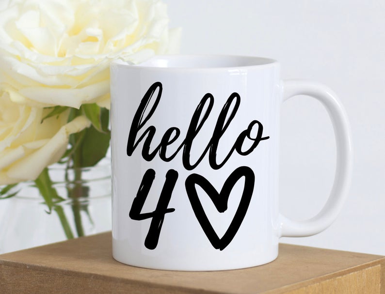 Hello 40th Birthday Coffee Simple White Mug Hello 40th Birthday Coffee Simple White Mug