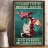 Here I Sit Broken Hearted Had To Poop But Only Farted Pink Dragon Holding Towel Canvas Poster