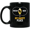 Hockey And Beer Mixed Is My Happy Place Simple Black Mug