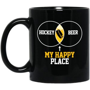 Hockey And Beer Mixed Is My Happy Place Simple Black Mug Hockey And Beer Mixed Is My Happy Place Simple Black Mug
