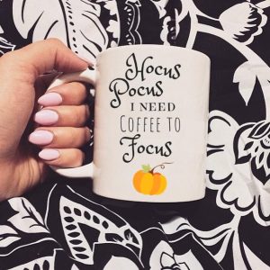 Hocus Pocus I Need Coffee To Focus Pumpkin White Mug Hocus Pocus I Need Coffee To Focus Pumpkin White Mug