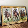 Horse Trainer Racer Be Strong Brave Humble Animal Love Canvas Poster