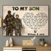 Hunting Hunter Dad And Son Family Love Name Customized Personalized Canvas Poster