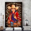 I Am Beautiful Fearless Soulful Unique Bold Gifted Joyful Wise Beautiful Cowgirl Canvas Poster