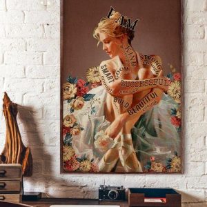 I Am Kind Good Strong Smart Successful Bold Beautiful Enough Beautiful Lady Girl With Flowers Canvas Poster