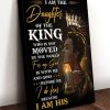 I Am The Daughter Of The King Who Is Not Moved By The World Black Lady Girl Wearing Crown Glitters Canvas Poster
