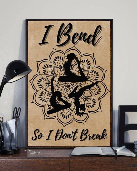 I Bend So I Don't Break Lady Girl Mandala Yoga Canvas Poster I Bend So I Don't Break Lady Girl Mandala Yoga Canvas Poster
