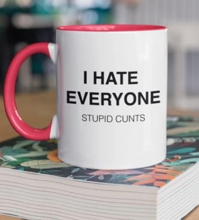 I Hate Everyone Stupid Cunts White Mug I Hate Everyone Stupid Cunts White Mug