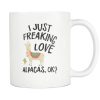 I Just Freaking Love Alpacas Llama Cute Simple White Mug