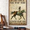 I Just Want Peace In My Heart Flowers In My Hair And A Horse By My Side Landscape Girl Riding Horse Birds Canvas Poster