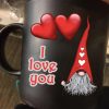 I Love You English Gnomie Hearts Black Mug