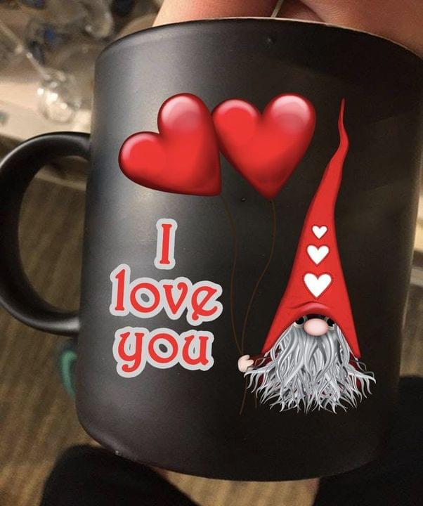 I Love You English Gnomie Hearts Black Mug I Love You English Gnomie Hearts Black Mug
