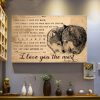 I Love You The Most Wolfs Hugging Family Love Canvas Poster