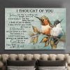 I Thought Of You Today But That Is Nothing New I Have You In My Heart Red Whispered Canvas Poster