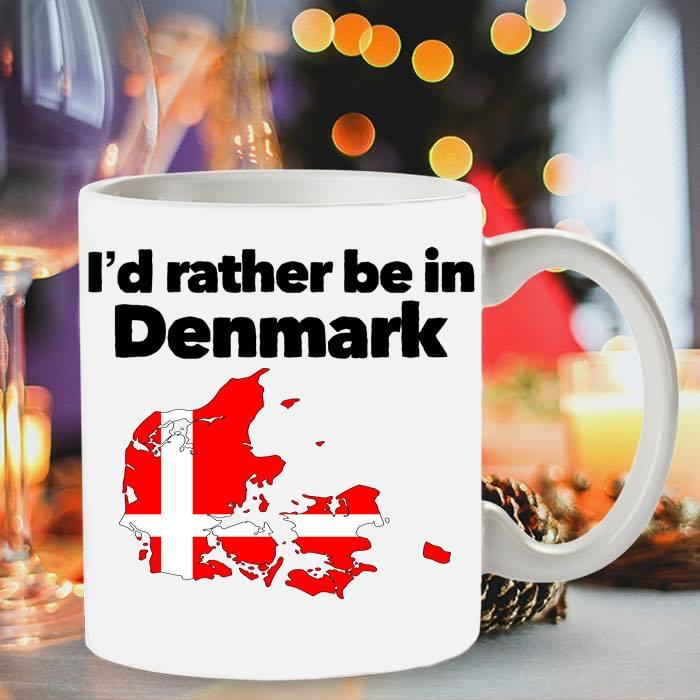 I'd Rather Be In Denmark Hometown Simple White Mug I'd Rather Be In Denmark Hometown Simple White Mug