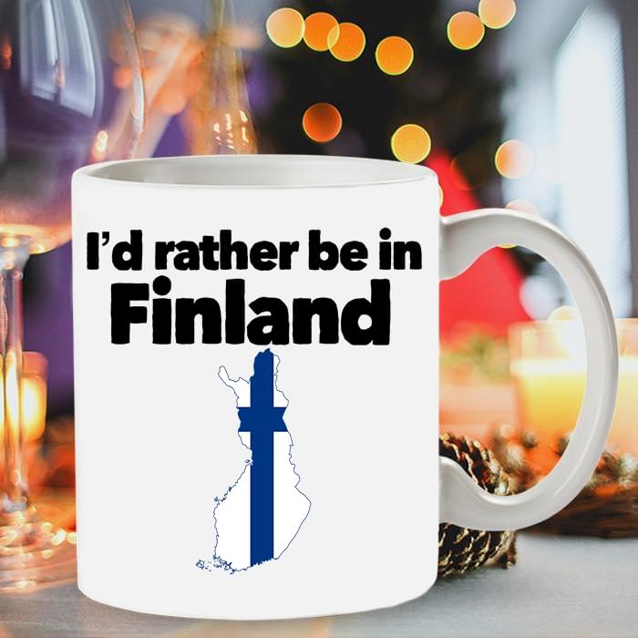 I'd Rather Be In Finland Hometown Simple White Mug I'd Rather Be In Finland Hometown Simple White Mug