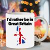 I’d Rather Be In Great Britain Hometown Simple White Mug