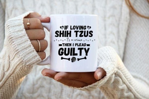 If Loving Shih Tzus Is A Crime Then I Plead Guilty Bone Dog Footprints White Mug