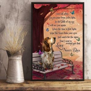 I’m Not Gone I’m Just Gone From You Sight Dachshund Dog Butterflies Tree Canvas Poster