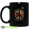 Imagine All The People Living Life In Peace Vintage Hippie Simple Black Mug