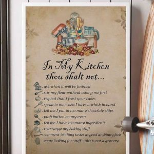 In My Kitchen Thou Shalt Not Cooking Equipments Canvas Poster