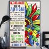 In This House We Do Autism We Do Meltdowns &amp Avoidance We Do Tears &amp Frustration We Worry &amp Stress Colorful Puzzles Flower Canvas Poster
