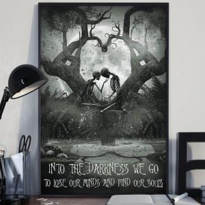 Into The Darkness We Go To Lose Our Minds And Find Our Souls Skeletons In Jungle Skull Canvas Poster