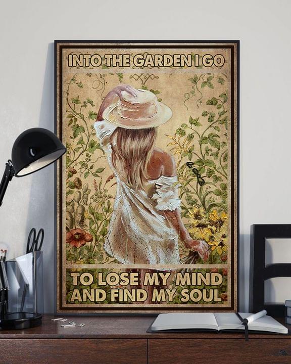 Into The Garden I Go To Lose My Mind And Find My Soul Lady In Garden Canvas Poster Into The Garden I Go To Lose My Mind And Find My Soul Lady In Garden Canvas Poster