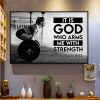 It Is God Who Arms Me With Strength Lady Girl Weightlifting Canvas Poster