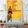 It Will Hurt It Will Take Time Lady Girl Biking Vehicle Canvas Poster