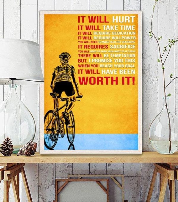 It Will Hurt It Will Take Time Lady Girl Biking Vehicle Canvas Poster