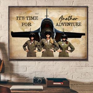 It’s Time For Another Adventure Pilots Airplane World Map Canvas Poster