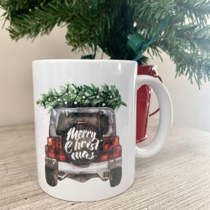 Jeep Merry Christmas Coffee Hot Chocolate Simple White Mug Jeep Merry Christmas Coffee Hot Chocolate Simple White Mug
