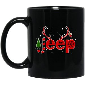 Jeep Reindeer Christmas Fan Art Simple Black Mug Jeep Reindeer Christmas Fan Art Simple Black Mug
