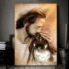 Jesus God Kisses The Rabbit Canvas Poster