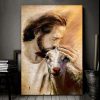 Jesus God Kisses The Sheep Canvas Poster