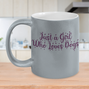 Just A Girl Who Loves Dog Purple Quote Hearts White Mug Just A Girl Who Loves Dog Purple Quote Hearts White Mug