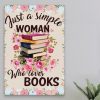 Just A Simple Woman Who Loves Books And Flowers Knowledge Canvas Poster