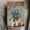 Just Breathe Hands Holding Flowers Birds Canvas Poster
