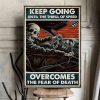 Keep Going Until The Thrill Of Speed Overcomes The Fear Of Death Skeleton Driving Car Canvas Poster