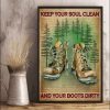 Keep Your Soul Clean And Your Boots Dirty Soldier Boots Trees Canvas Poster