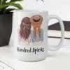Kindred Spirits Cute Couple Girls Best Friends Simple White Mug