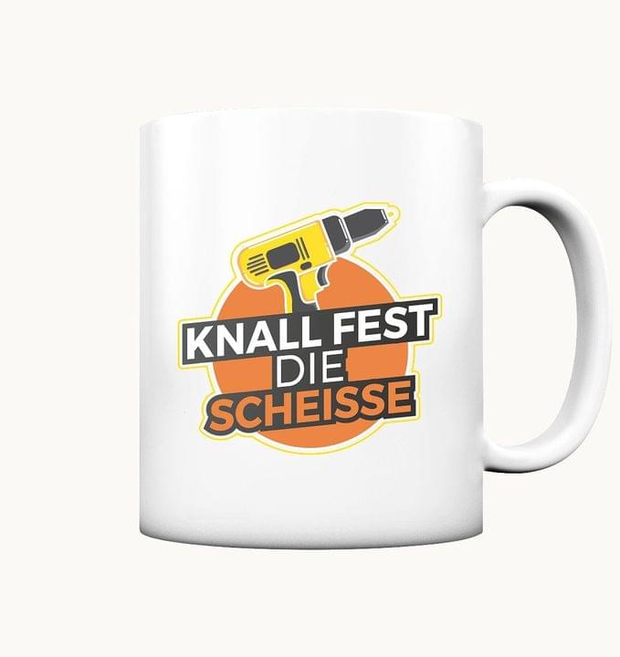 Knall Fest Die Scheisse Yellow Driller White Mug Knall Fest Die Scheisse Yellow Driller White Mug