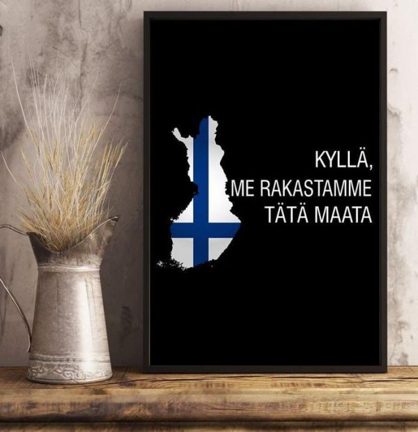 Kylla Me Rakastamme Tata Maata Flag Of Finland Canvas Poster