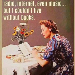 Lady Girl Reading Book Without Television Radio Internet Music Knowledge Love Canvas Poster