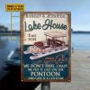 Lake House Pontoon And Give A Cocktail Customized Personalized Canvas Poster