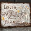 Leave A Little Sparkle Wherever You Go White Unicorn With Yellow Fairies Canvas Poster