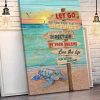 Let Go The Future Direction Your Dreams Life Imagine Beach Cute Turtle Peace Canvas Poster
