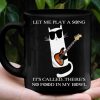 Let Me Play A Song It’s Called There’s No Food In My Bowl Cat Playing Guitar Black Mug